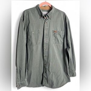Carhartt Olive Green Long-Sleeve Button-Down Shirt